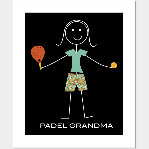 Funny Padel Grandma Stick Girl Wall Art by whyitsme